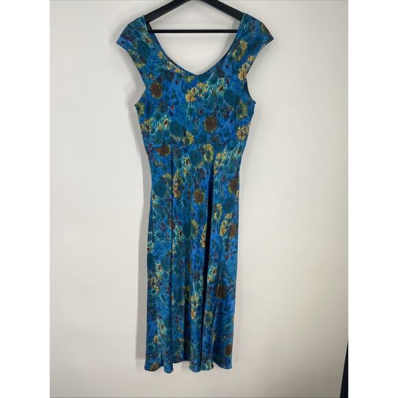 Tibi Silk Maxi Dress Women’s Medium Floral Brush Bohemian Avante Garde 879 - Picture 6 of 6